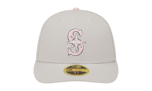 59FIFTY Seattle Mariners Mother’s Day Low Profile Fitted Hat "Khaki / Pink - Under Brim" NE899