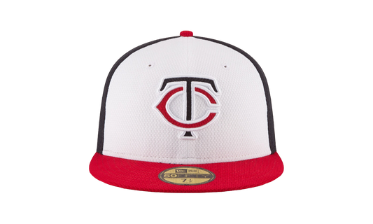 59FIFTY Minnesota Twins Diamond Era Fitted Hat "White and Black / Red - Brim" NE577
