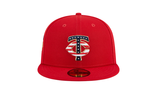 59FIFTY Minnesota Twins Fourth Of July Fitted Hat "Red / Grey - Under Brim" NE910