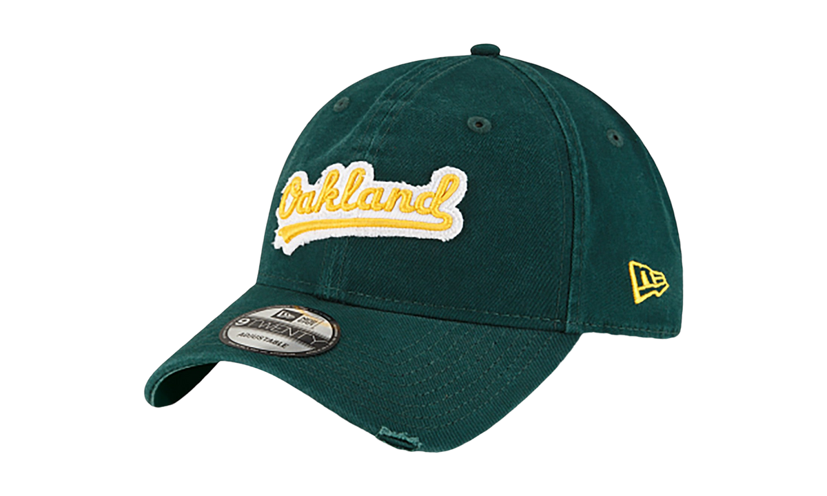 9TWENTY Oakland Athletics Core Classic Distressed Patch Strapback Hat "Dark Green" NE756