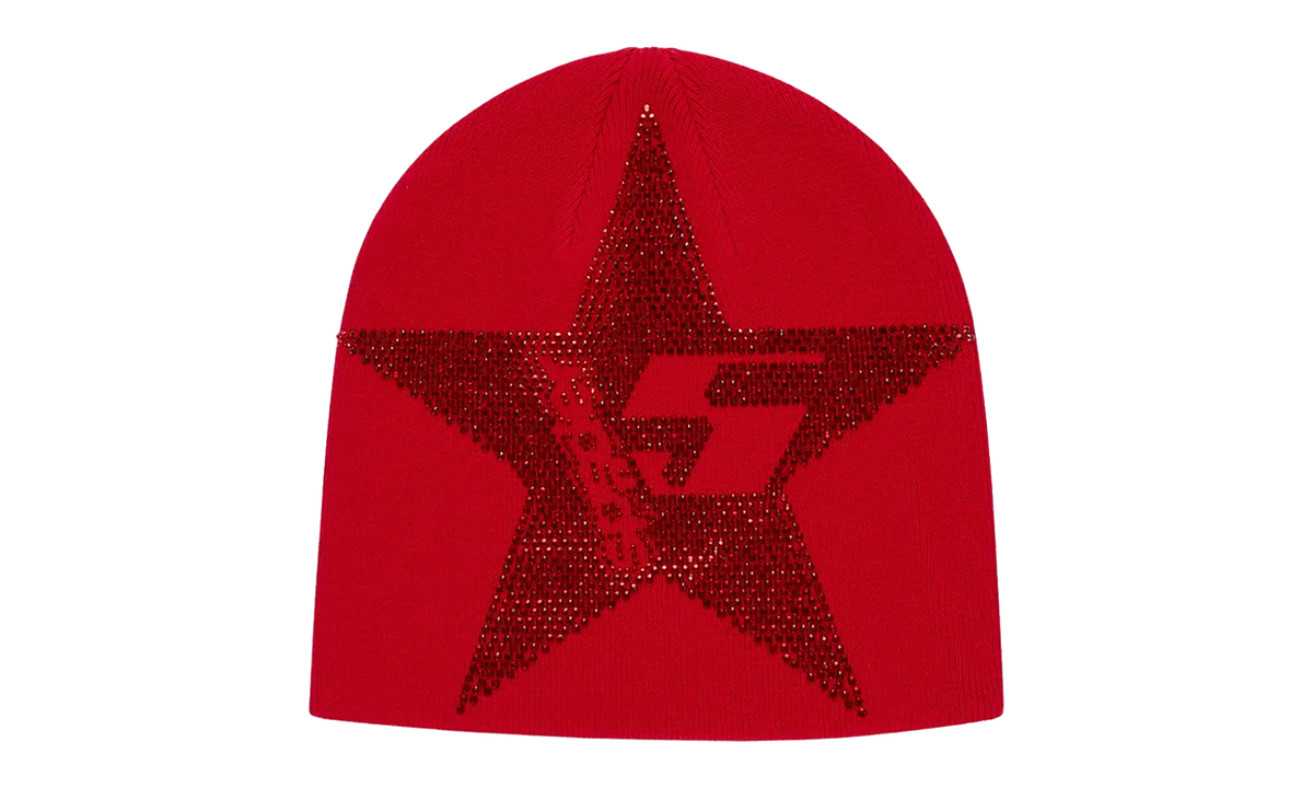 Star Rhinestone Skully Beanie "Red" SP5der548