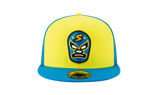 59FIFTY Sacramento Dorados Theme Night Fitted Hat "Yellow and Sky Blue / Sky Blue - Brim" NE719