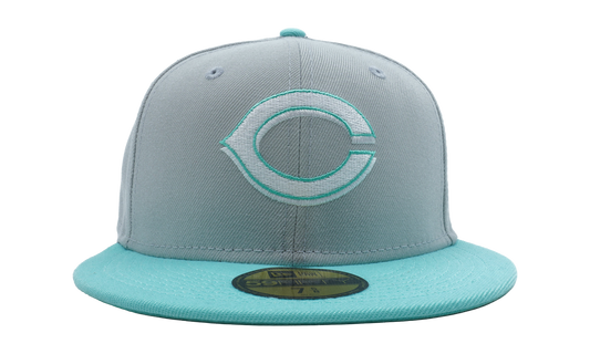 59FIFTY Cincinnati Reds Spring BP Fitted Hat "Grey / Teal - Visor" NE793