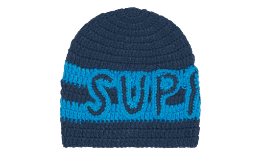 Crochet Logo Beanie "FW25 - Navy" SU27867