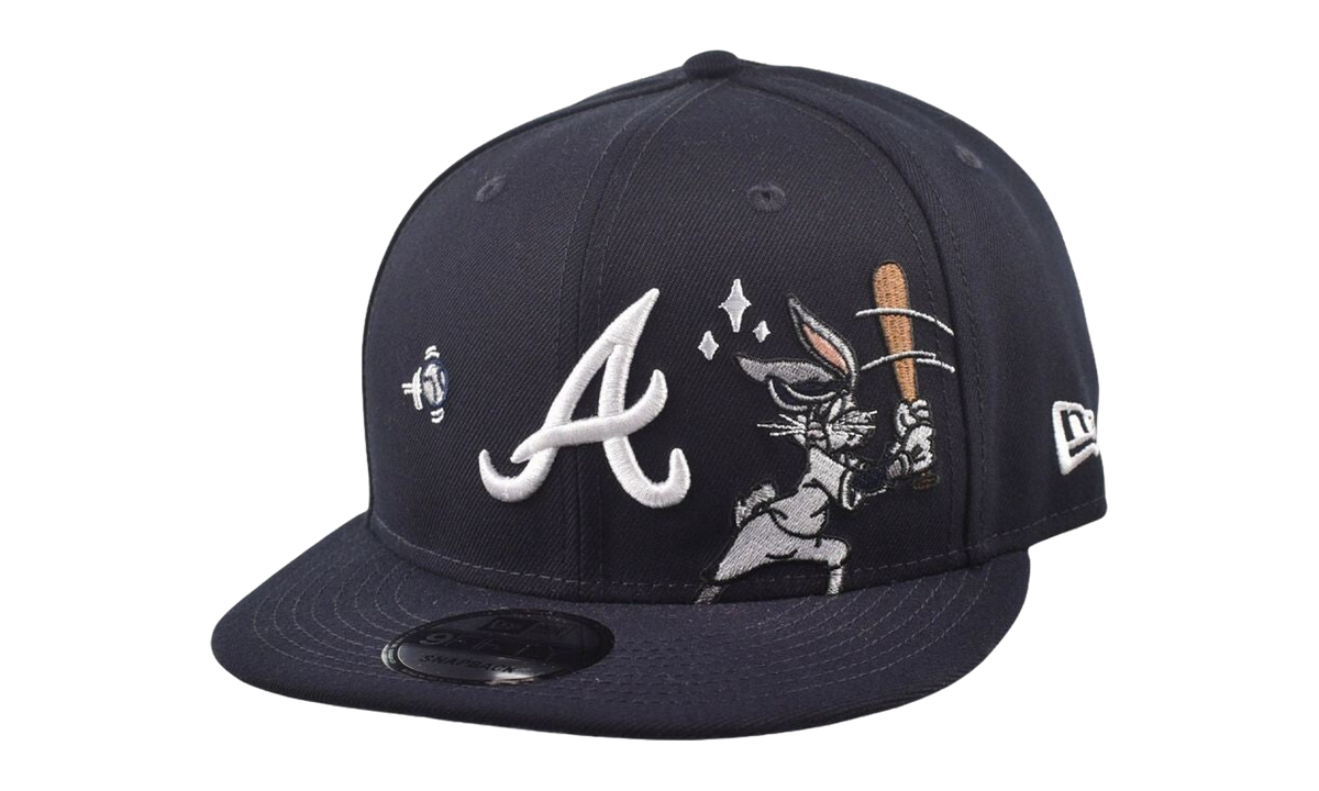9FIFTY Looney Tunes Atlanta Braves Bugs Bunny Snapback Hat "Navy" 60858031