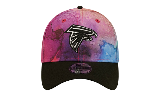 39THIRTY Atlanta Falcons Crucial Catch Flex Fit Hat "Multicolor Watercolor Design Crown / Black Visor" NE840