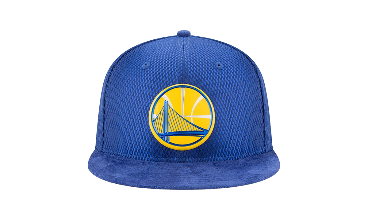 59FIFTY Golden State Warriors On The Court Suede Fitted Hat "Blue / GSW Logo - Under Brim" NE637