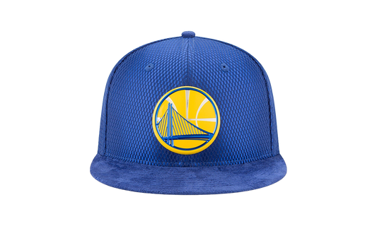 59FIFTY Golden State Warriors On The Court Suede Fitted Hat "Blue / GSW Logo - Under Brim" NE637