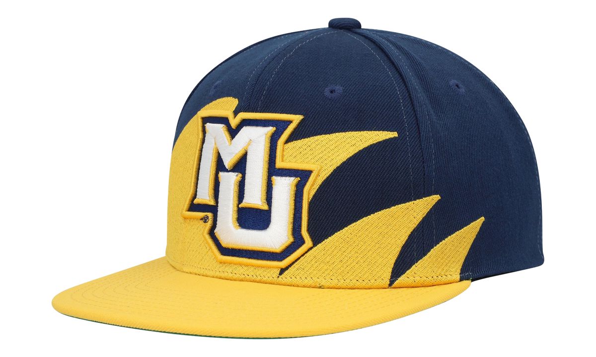 NCAA Sharktooth Marquette Snapback Cap "White / Royal / Yellow" HHSS3304 MAUYYPPPWHRY