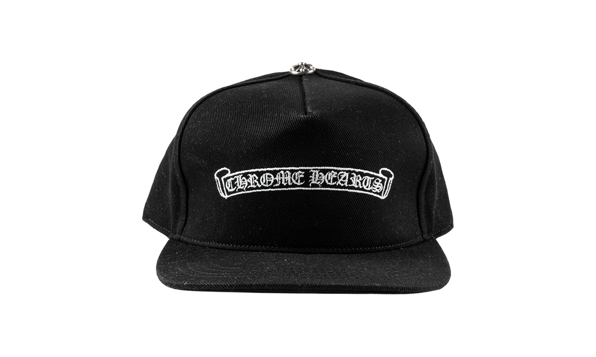 Embroidered Scroll Logo Baseball Hat "Black / White" CHRM1268