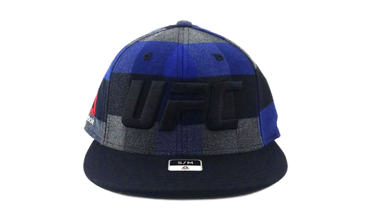UFC Buffalo Plaid Flannel FVF Flex Hat "Blue / Grey / Black" M850Z 003 UUFC